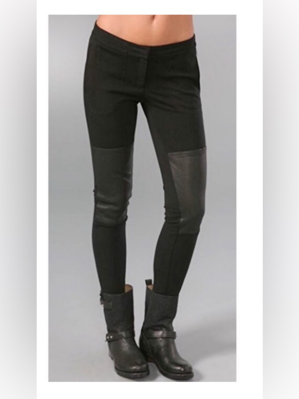 Theory Tinysa Leather Knee Patch Zip Fly Legging 8